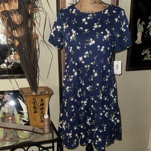 Navy Floral Mini Dress